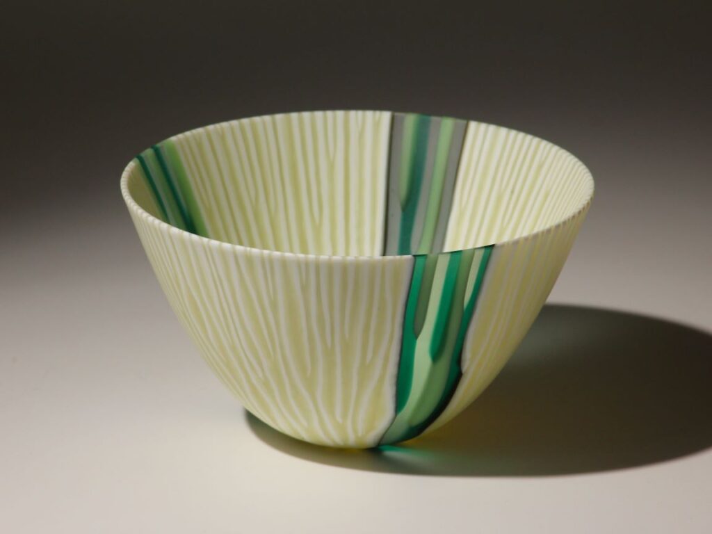 Vanilla Radial Bowls with Emerald, Mint & Ming Green