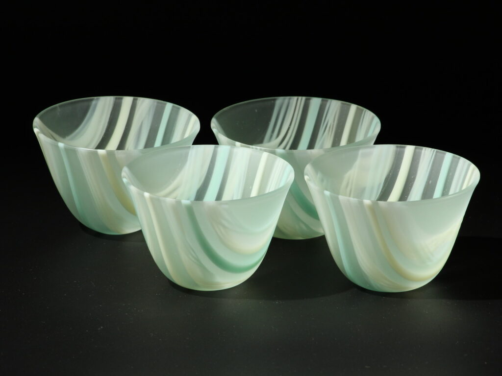 Robin’s Egg & Cream Strip Mini-Bowls